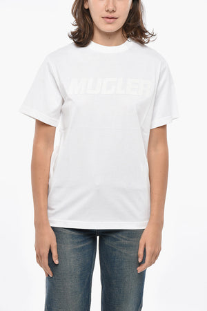 T-Shirt mit Rundhals aus Baumwolle mit erhabenem Logo