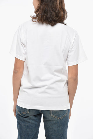 T-Shirt mit Rundhals aus Baumwolle mit erhabenem Logo