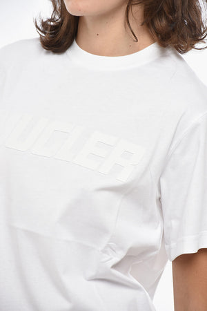 T-Shirt mit Rundhals aus Baumwolle mit erhabenem Logo