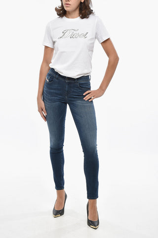 Skinny Fit Jeans SLANDY with Dark Wash and 13cm Rise