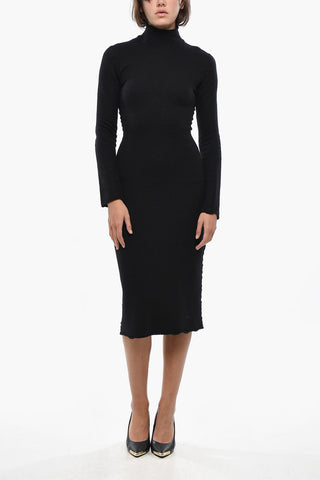 Knit Sheath Dress with High Neck