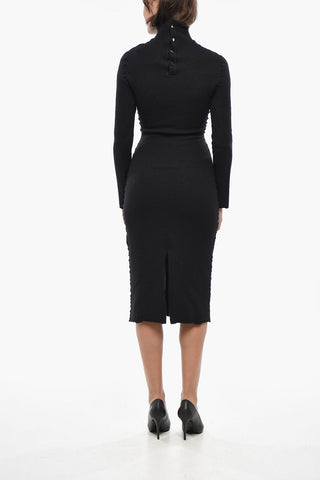Knit Sheath Dress with High Neck