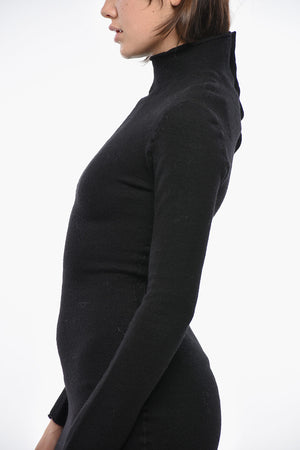 Knit Sheath Dress with High Neck