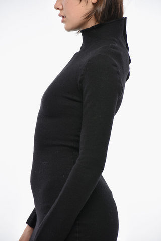 Knit Sheath Dress with High Neck