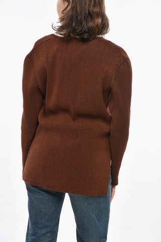 Maglia in Misto Seta con Collo a V