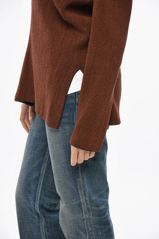 Maglia in Misto Seta con Collo a V