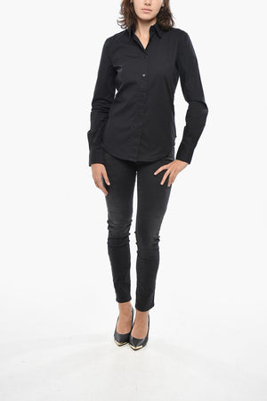 Camicia in Popeline GISEY con Colletto Ricamato