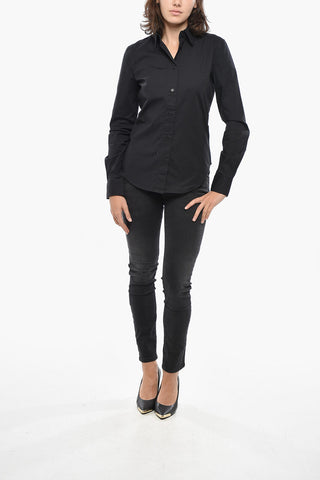 Popeline-Bluse GISEY mit besticktem Kragen