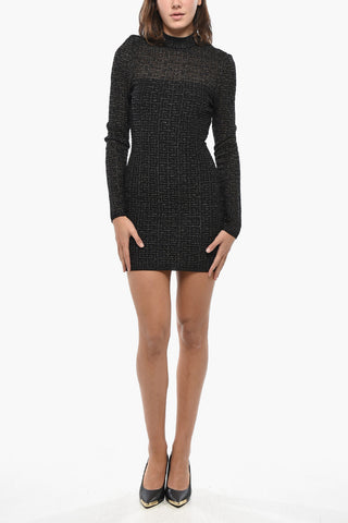 Lurex Monogram Sheath Dress with Back Zip