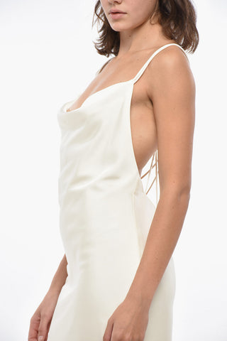 Satin Slip Dress with Criss Cross Straps