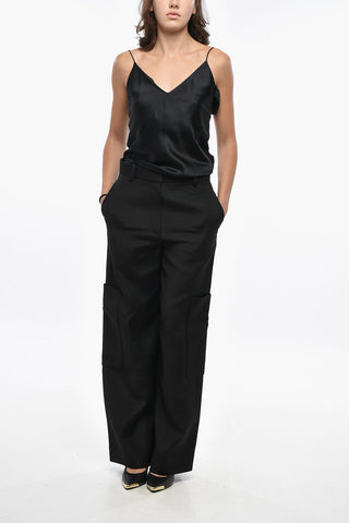 Pantaloni Cargo a Vita Alta