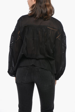ETOILE Blusa in Chiffon di Cotone GELMA con Collo Coreano