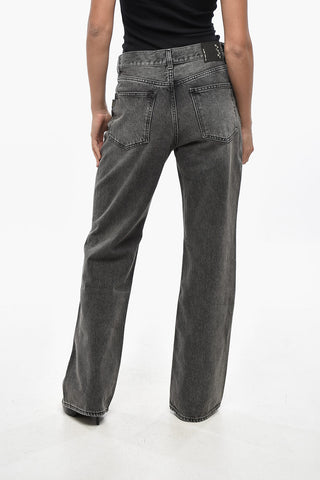 Wide-Leg Jeans KOREA in Dark Wash with Tone-On-Tone Button 25cm