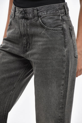 Wide-Leg Jeans KOREA in Dark Wash with Tone-On-Tone Button 25cm