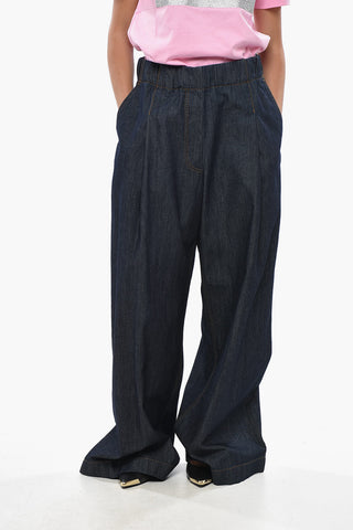 Palazzo Denims with Elastic Waistband