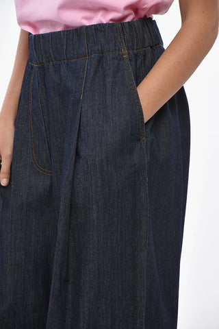 Palazzo Denims with Elastic Waistband