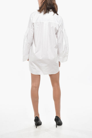 Hemdkleid aus Popeline mit weiten Ärmeln