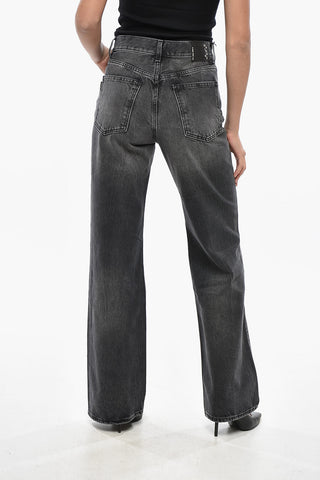 Wide-Leg Jeans KOREA in Dark Wash with Tone-On-Tone Button 28cm