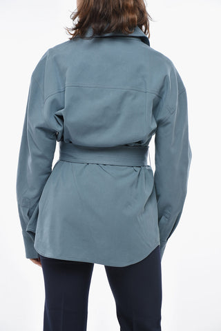 Saharani-Hemd aus Gabardine mit Gürtel