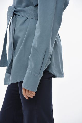 Saharani-Hemd aus Gabardine mit Gürtel