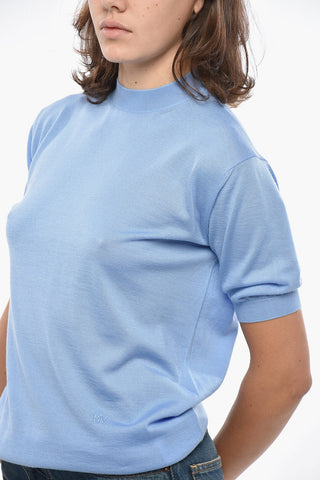 Short-Sleeve Cashmere Crewneck Sweater