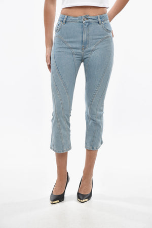 Cropped-Fit-Jeans mit Patchwork-Effekt