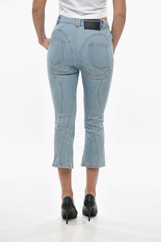 Cropped-Fit-Jeans mit Patchwork-Effekt