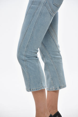 Cropped-Fit-Jeans mit Patchwork-Effekt