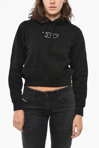 Kapuzensweatshirt REGGY Cropped Fit aus aufgerauter Baumwolle