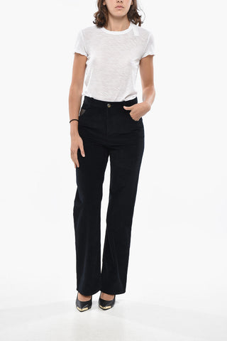 5-Pocket Ribbed Velour Trousers