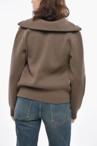 Polo Neck KNOT Wool Cardigan