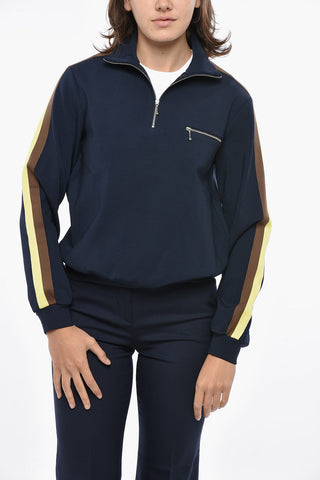 나일론 스웨트셔츠 콘트라스트 밴드와 포켓