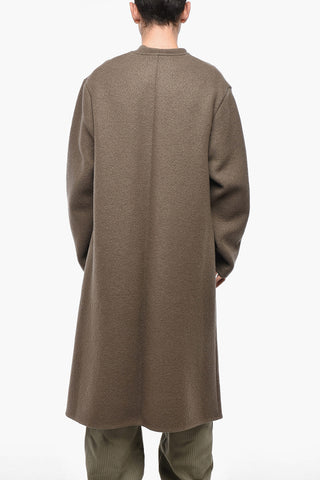 Virgin Wool Coat with Hidden Buttoning