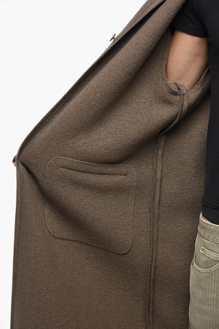 Virgin Wool Coat with Hidden Buttoning