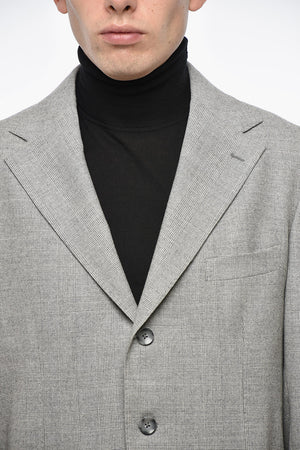 District Check-Anzug aus Schurwolle mit zwei Schlitzen und klassischem Revers