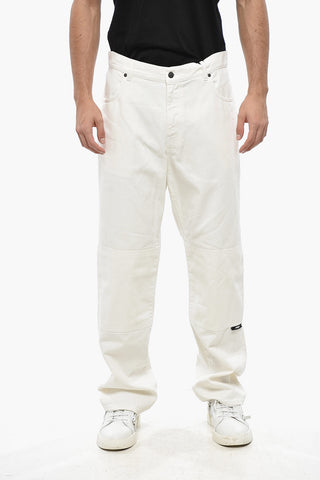 Straight-Leg Jeans with Contrasting Logo 22cm