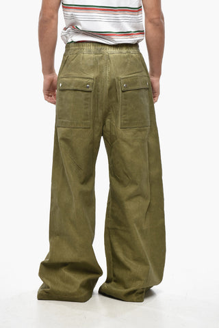 DRKSHDW Pantaloni GETH BELAS in Cotone Spalmato a Gamba Ampia con Elastico in Vita