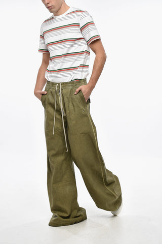 DRKSHDW Pantaloni GETH BELAS in Cotone Spalmato a Gamba Ampia con Elastico in Vita