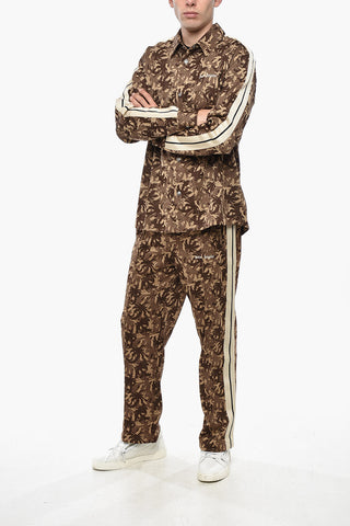 Overshirt in Tessuto Tecnico con Motivo Palm Camouflage