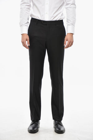 CC COLELCTION Wollhosen mit Gürtelschlaufen und gezacktem Saum