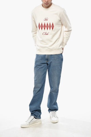 Brushed Cotton ARCHIBALD Crew-neck Sweatshirt with Contrasting Details