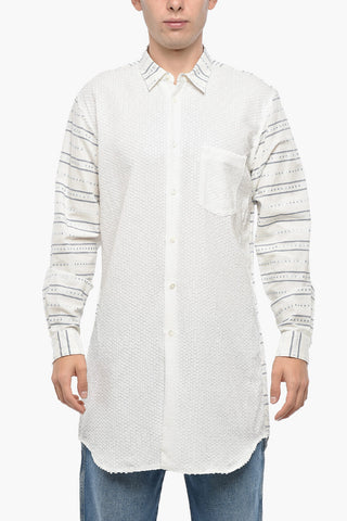 HOMME PLUS Camicia con Motivo Jacquard Impreziosita da Paillettes