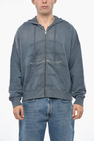 Brushed Cotton MICHAEL Sweatshirt with Zip Closure