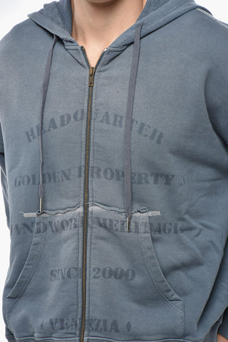 Brushed Cotton MICHAEL Sweatshirt with Zip Closure