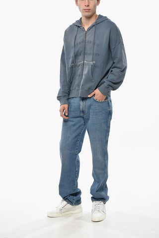 Brushed Cotton MICHAEL Sweatshirt with Zip Closure