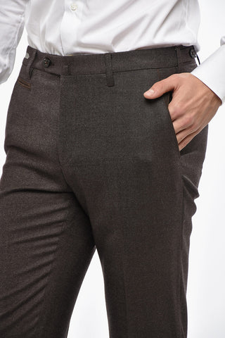 Pantaloni Regular Fit in Lana Vergine