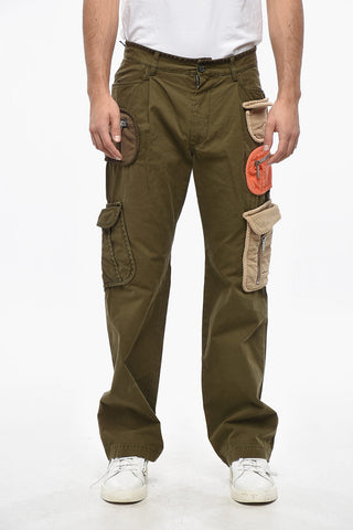 Straight-Leg Cargo Pants with Ribbed Velour Pockets