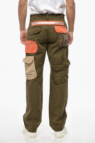 Straight-Leg Cargo Pants with Ribbed Velour Pockets