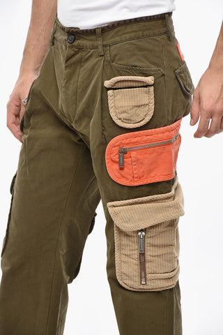 Straight-Leg Cargo Pants with Ribbed Velour Pockets