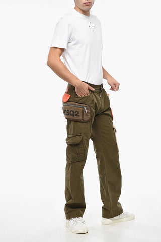 Straight-Leg Cargo Pants with Ribbed Velour Pockets